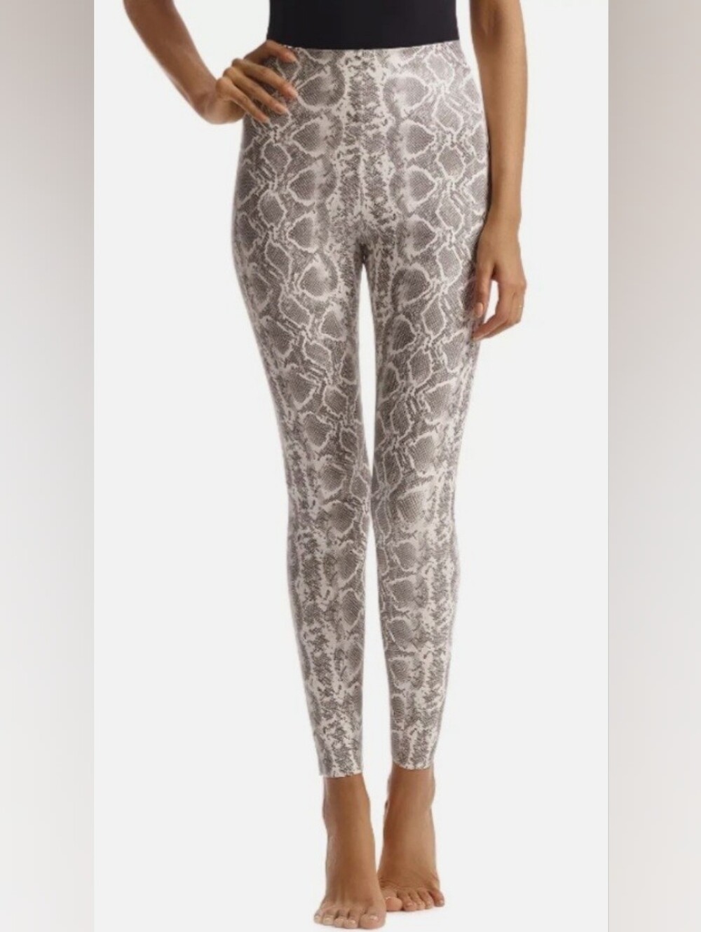 Commando White Faux Snake Leather Print Leggings Women's Size M